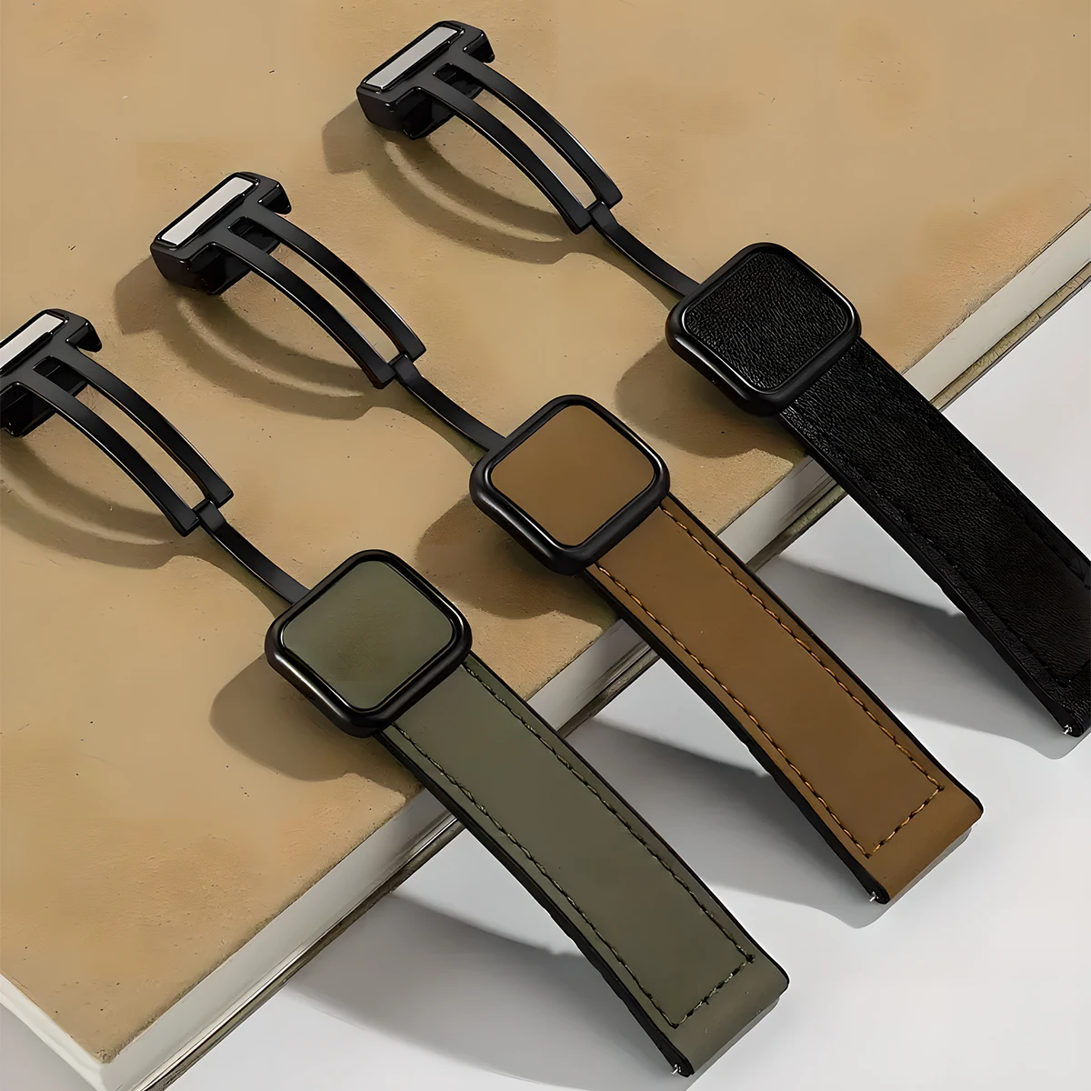 Premium Leather Silicone Magnetic Buckle Strap - Universal 22mm/20mm Wristband Bracelet Accessory