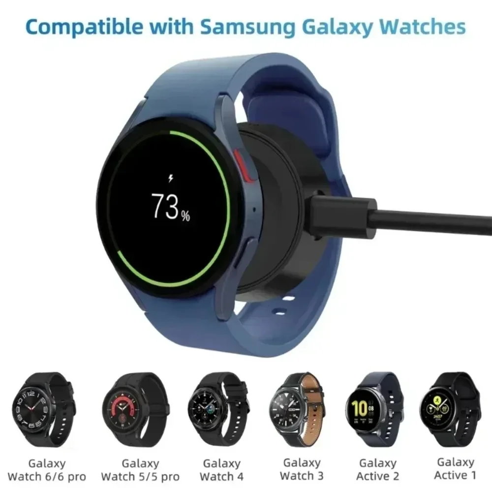 Desktop Watch Wireless Charger Cable Type C Keychain for Samsung Galaxy Watch 7 6 5 Classic Pro 4 3 Active 2 Fast Charging Dock