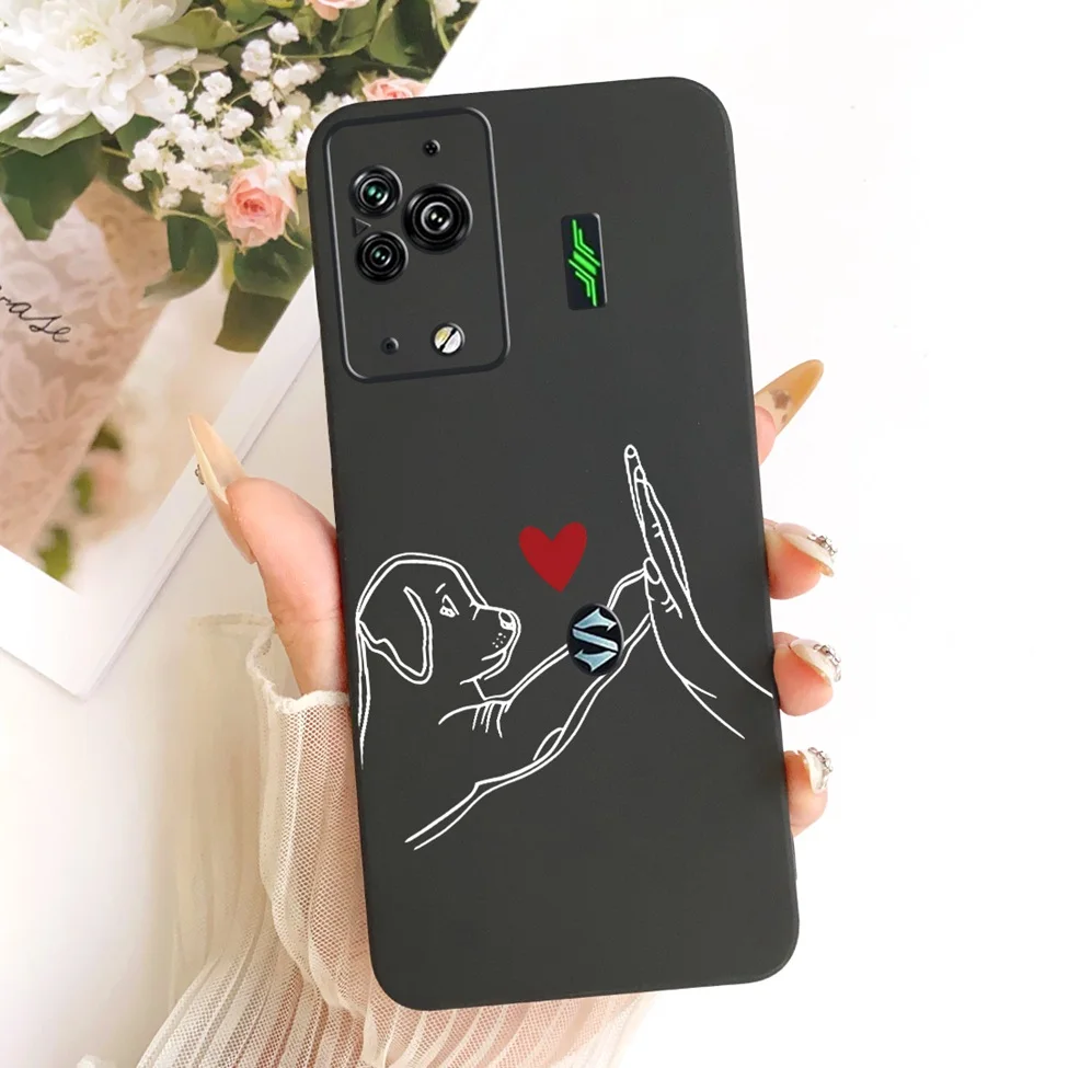 Cute Cat & Butterfly Design Silicone Case - Black Shark 5 Pro