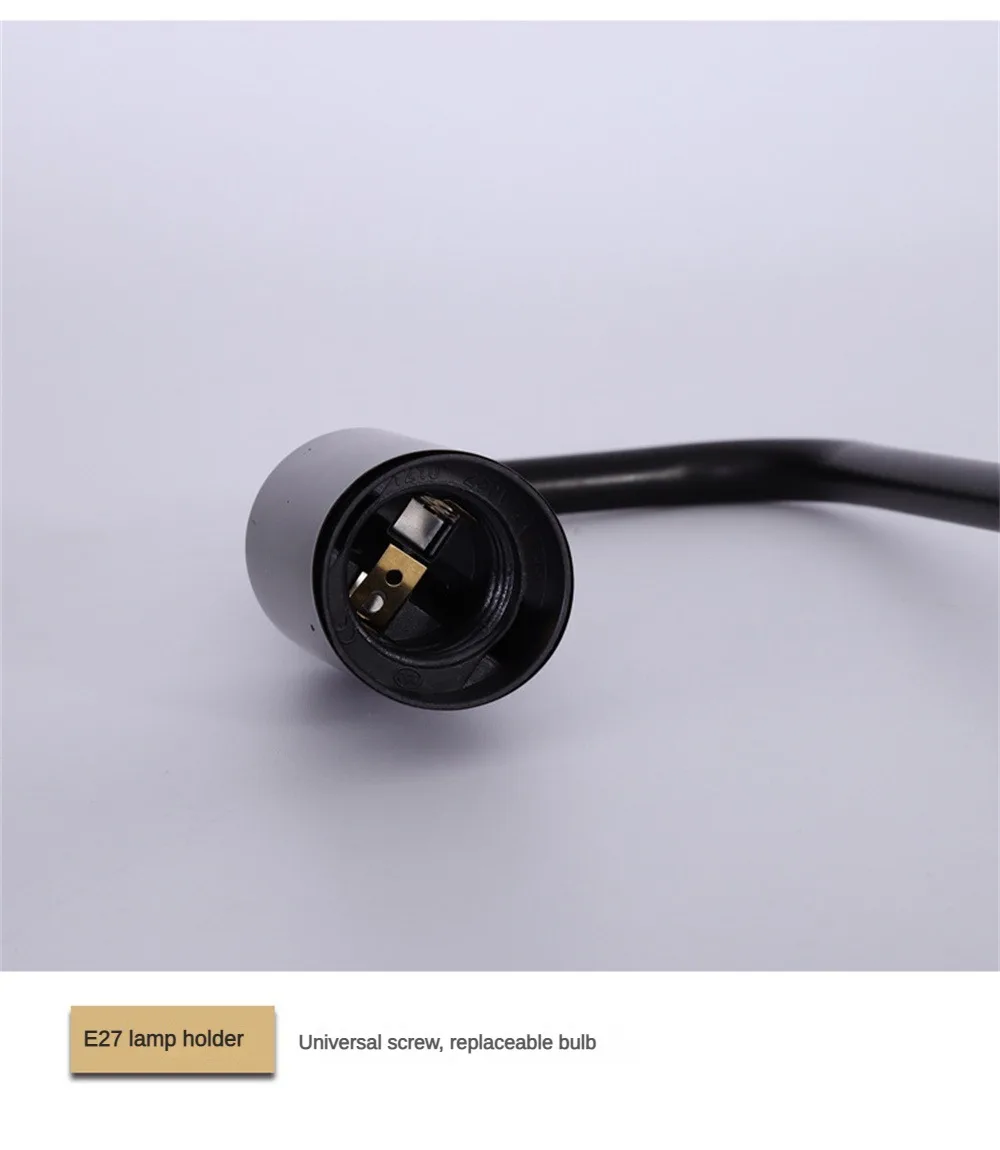 Nordic Table Light Black White Loft Vintage Desk Lamp Wooden E27 Bulb Table Lamps Metal Iron Fixtures