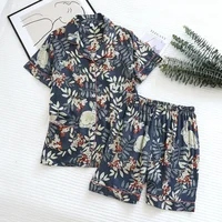 Summer new ladies 100%viscose pajama set short-sleeved shorts thin section home service loose large size two piece set plus size - Image 3