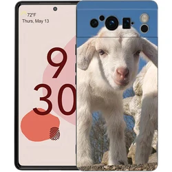 Adorable Cartoon Goat Shockproof Phone Case - Soft Black TPU Cover for Pixel 9 Pro (A1)