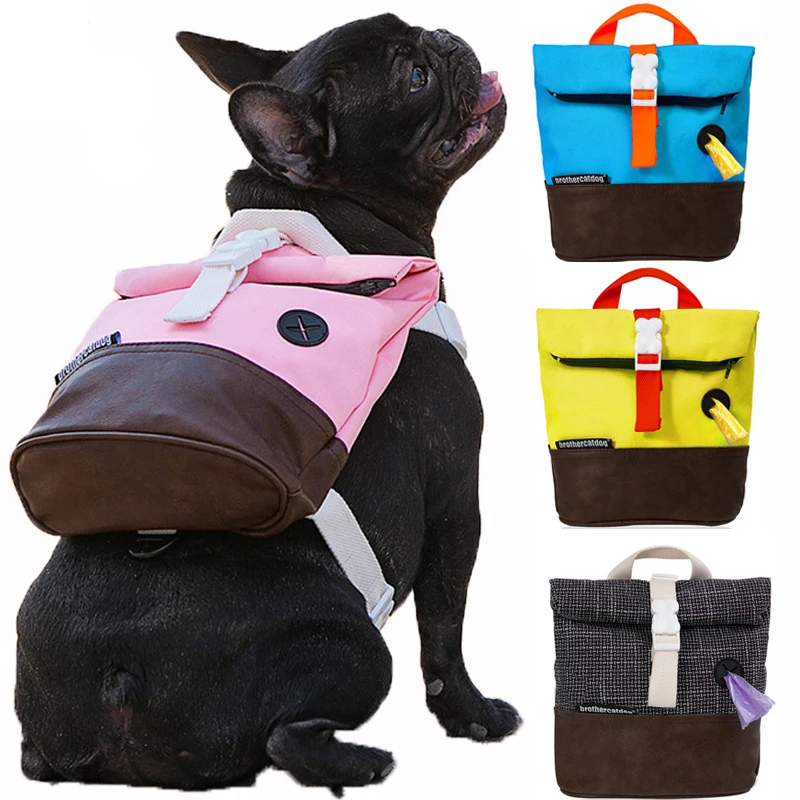 

Dog Harness Pet Puppy Backpack Breathable Adjustable Snack Bag Pet Puppy Harness Vest School Bag for Small Medium Dog Cats