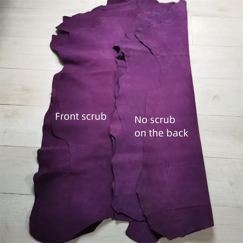 버건디 프로스트 스킨, 0.7mm, 1mm 첫 번째 레이어 가죽. 진짜 가죽 원단. 신발 수제 DIY. 가방 내부. 전체 양가죽