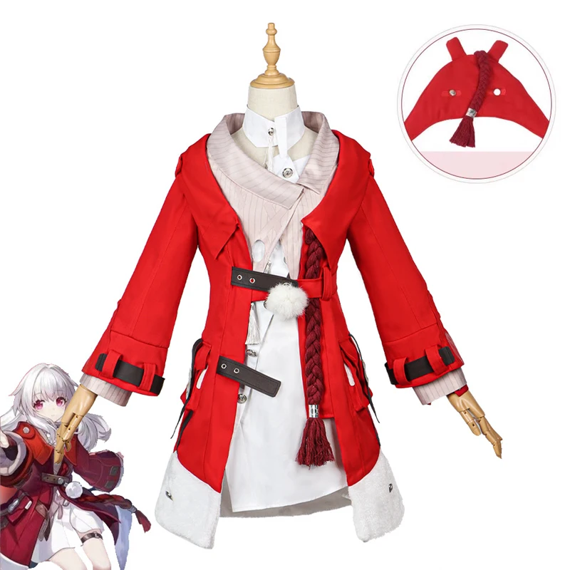 

Game Honkai Star Rail Cosplay Clara Costume Anime Cosplay Wig Outfit Halloween Carnival Party Role Play Costume for Women