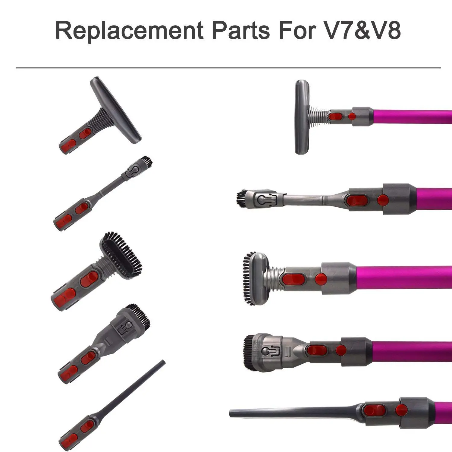 Kit d'accessoires de remplacement pour Dyson V8 V7 V6 V10 Sv10 Sv11  Aspirateur - Pièces de rechange Brosses Outils Accessoires Set Pour Dyson  V6 Dc34 Dc35 Dc59 Co