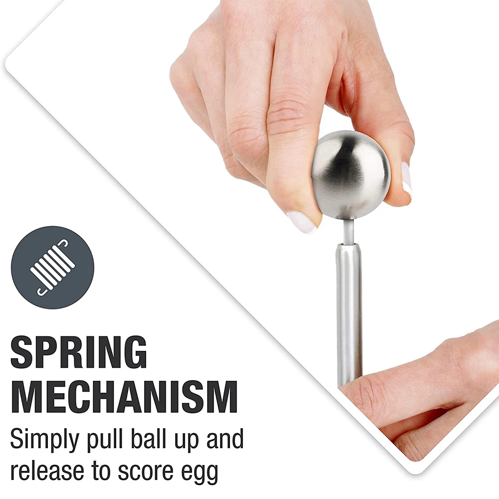 Egg Cracker Topper Set Stainless Steel Soft Hard Boiled Eggs Separator Holder Spoons Kitchen Egg Tools KC1013