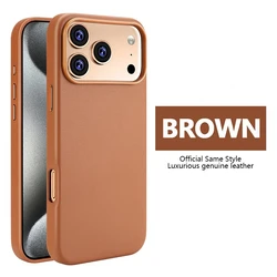 Premium Genuine Leather MagSafe Charging Case with Anti - Drop Protection - iPhone 15 Plus (Brown)