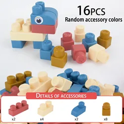 Deluxe Early Education Puzzle Toy Set - Soft and Safe Rubber Building Blocks (16PCS)