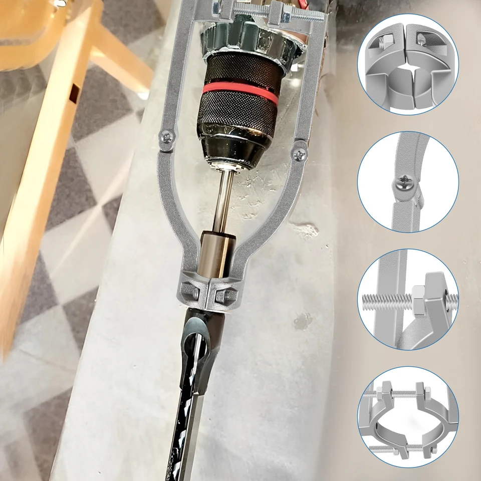 Adattatore Per Punte Da Trapano A Foro Quadrato - Per Mortasatura Legno Mandrino 38-55mm