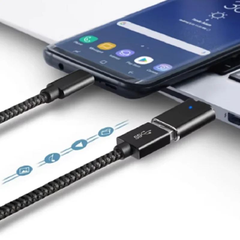 Magnetic Fast Charging Cable with USB Type C and Micro USB - 3 in 1