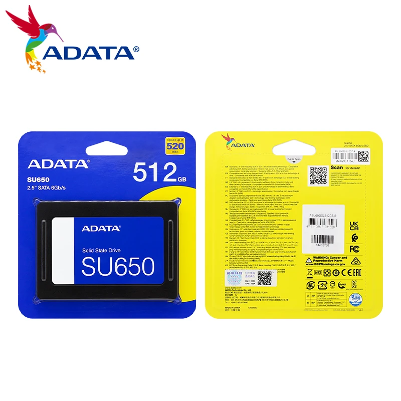 ADATA SU650 SATA Solid State Drive 256GB 512GB 1TB 2TB SATA3
