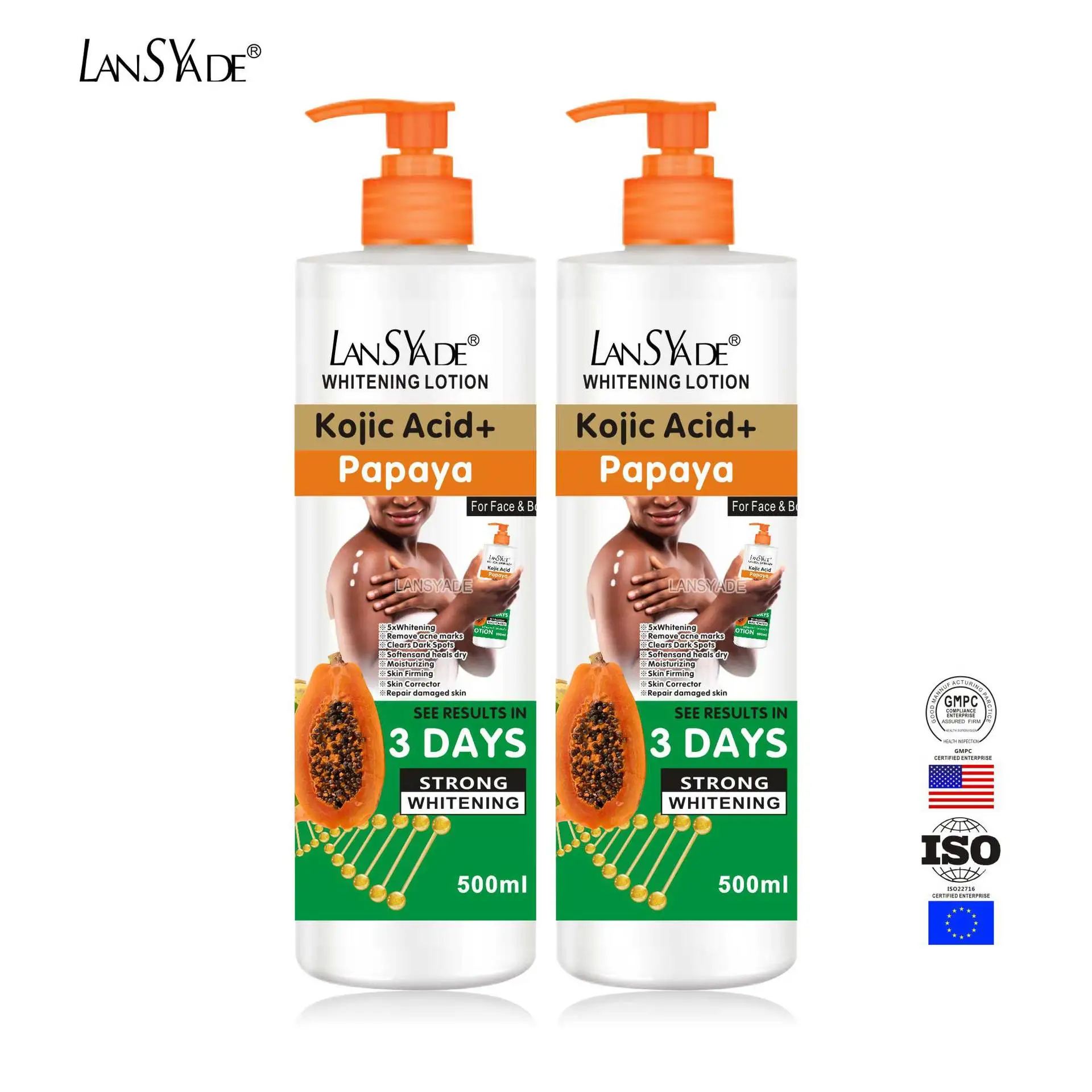 500ml Papaya Body Lotion Moisturizes The Body Skin Massage Essence, Making The Skin Smooth and Improving Roughness 5