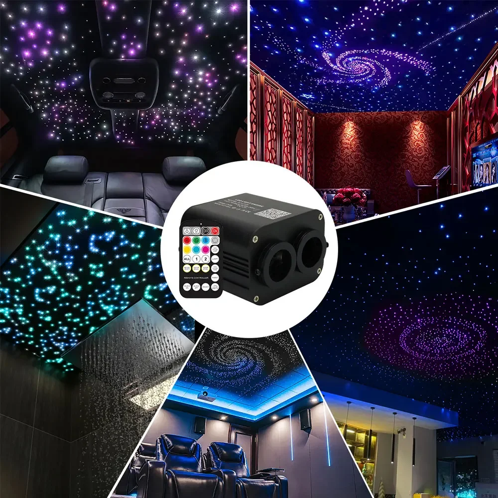 20W Dual Color Twinkle Car Roof Star Light RGB Meteor Music APP Control Sparkling Starry Sky Integrated Atmosphere light led ambient light