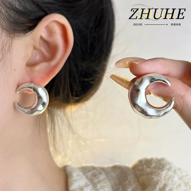 

2024 New Moon Earrings Cyberpunk Style Men's And Women's Jewelry Party Gift