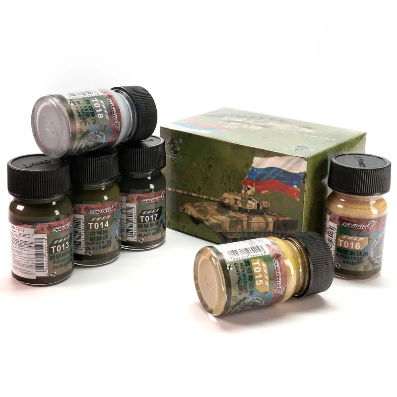 

Russian Modern Tank MBT Armored Fighting Vehicle Camouflage Color Series Set Paint Coating DIY Handcraft Car Doll Building Tool