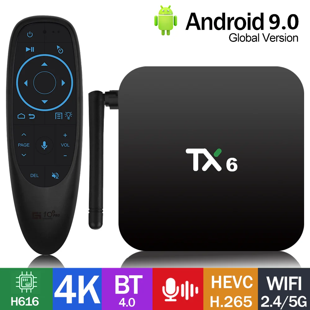 Boîtier Smart TV TX6 Android 9.0 iptv bluetooth 4K 4go / 64go BT