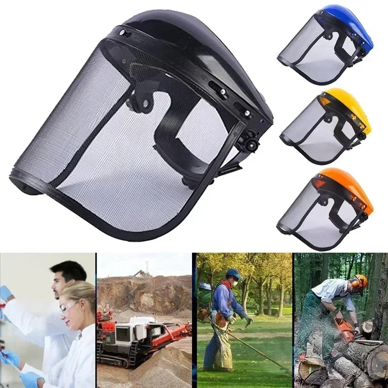 1PCS Stainless Steel Garden Grass Trimmer Safety Helmet Hat With Full Face Mesh Splash Proof Face Screen Protective Mask