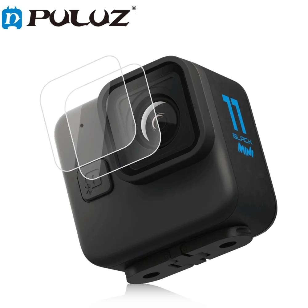 

PULUZ 2 PCS For GoPro Hero11 Black Mini 2pcs Lens Tempered Glass Film Screen Protector Sports Camera Accessories