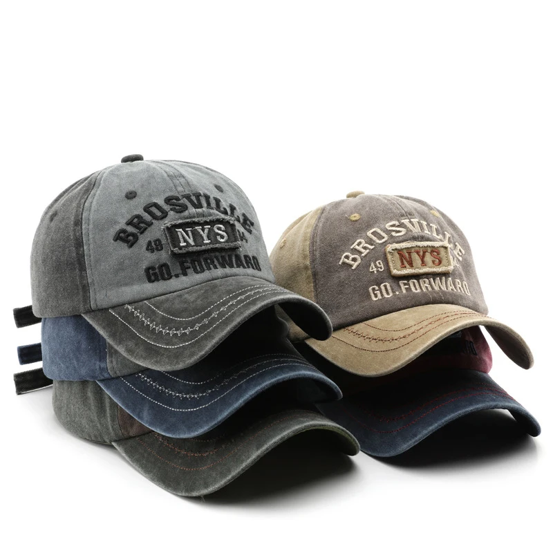 

Hat Women's Vintage Personalized Cotton Letter Embroidered Duck Tongue Hat Outdoor Sports Men's Sunscreen Sunshade Baseball Hat