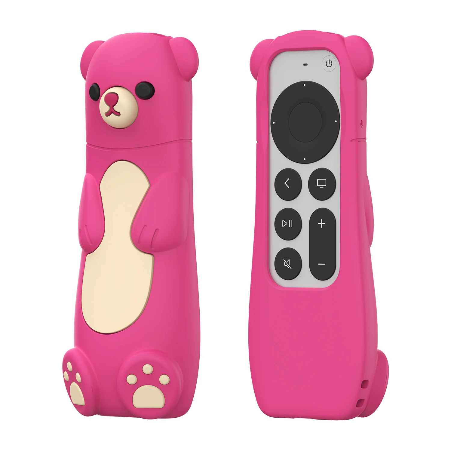 Soft Silicone Brown Bear Remote Control Case for Apple TV Siri Remote, Brown