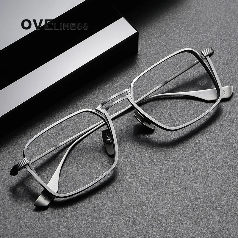 Fashion Pure Titanium Glasses Frame Men Women Optical male eyeglasses frames Myopia Prescription eye glasses full Metal eyewear
