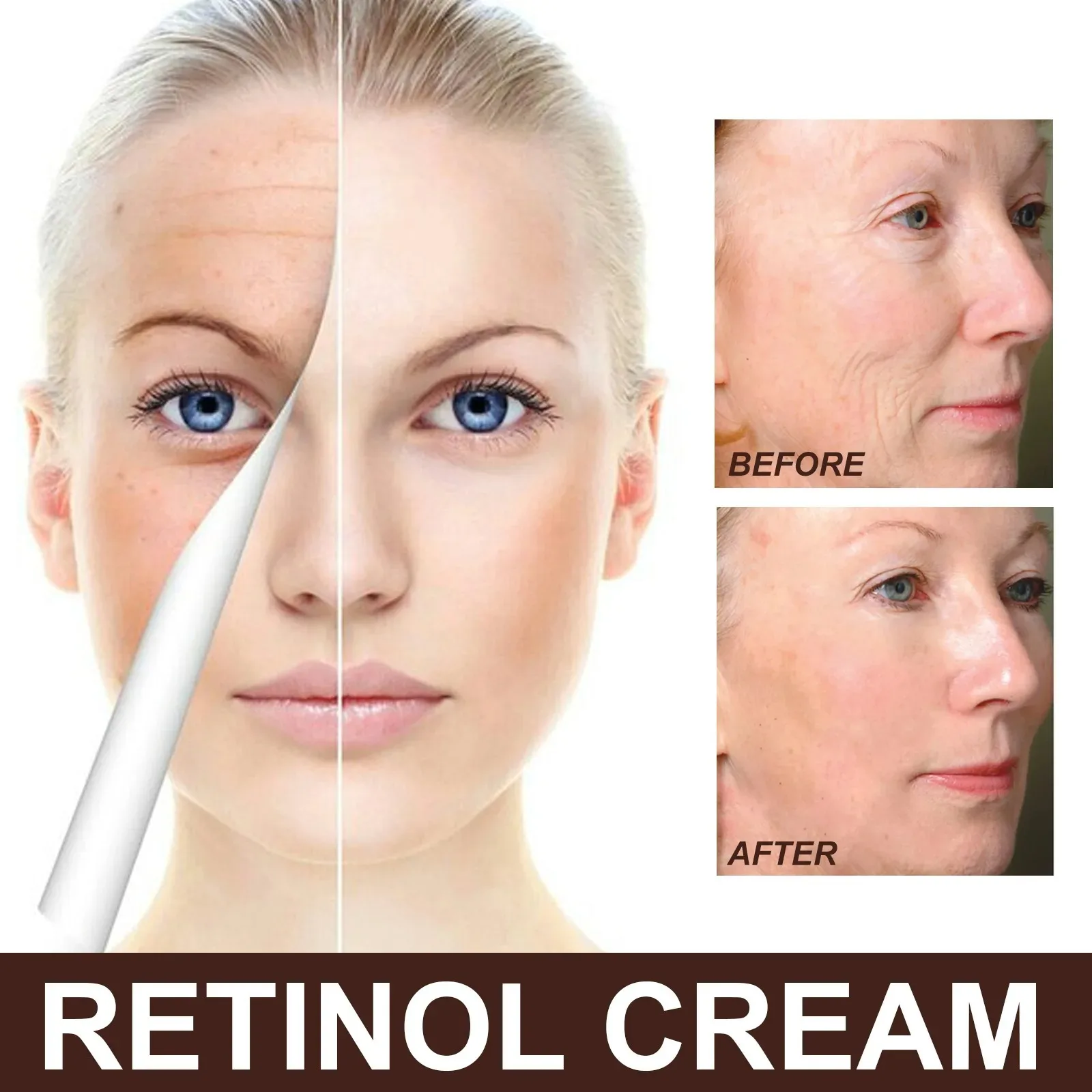 2 pezzi Retinolo Crema anti-età Rimozione delle rughe Lifting Rassodante Pelle Dissolvenza Linee sottili Idratante Sbiancamento Pelle liscia Crema per il viso_voghion.com
