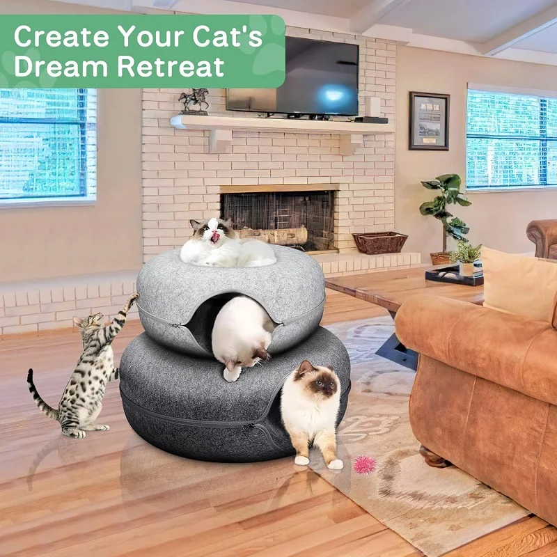 Title 8, Cat Bed Donut Pet Cat Tunnel Interactive Game T...