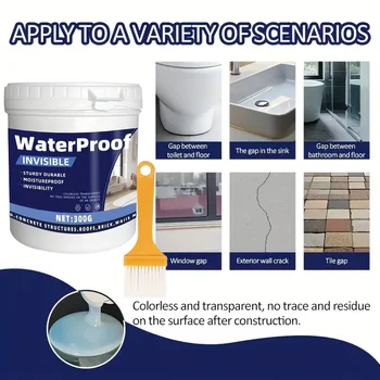 100/300g MultiFunctional Waterproof Sealant-Fast Drying,Strong Adhesion,Odorless and Transparent,Durable in High for Roof,Timber