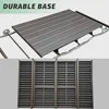 Aluminum Frame 4-Seat Outdoor Glider Bench with Canopy Sling Seat Retro Metal Patio Swing Chair Garden Furniture 5