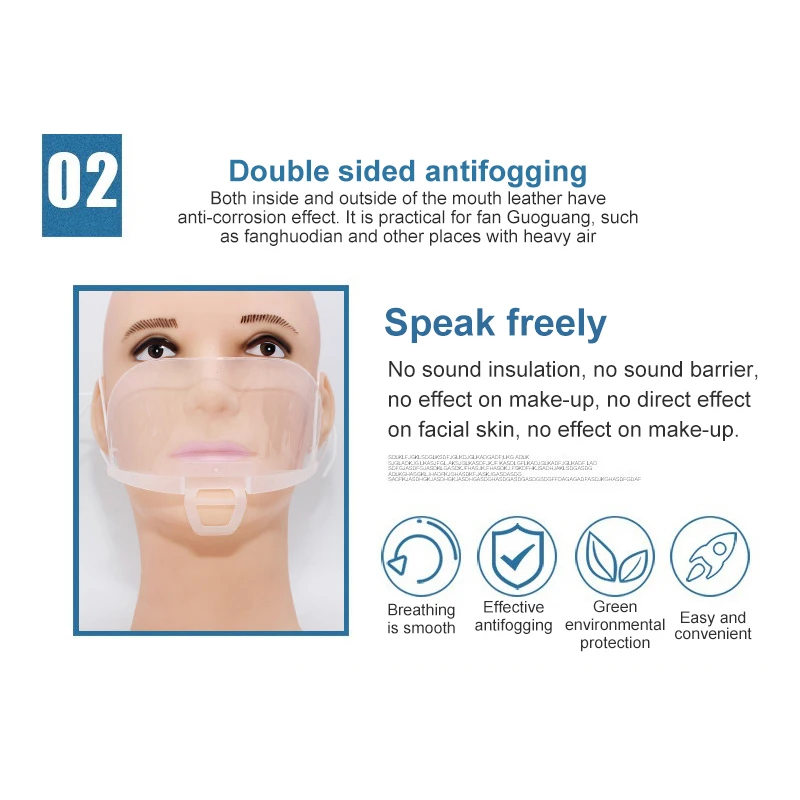 Transparent Masks Shield Cover Reusable Hotel Salon Permanent Restaurant Kitchen Tools Mouth Mask Cover Anti Fog Plastic