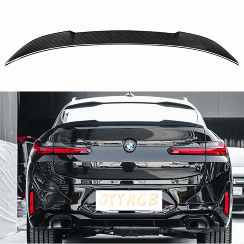 

FOR BMW X4 G02 CS Style Carbon Fiber Rear Spoiler Trunk Wing 2018-2023 FRP Glossy Black Forged Carbon
