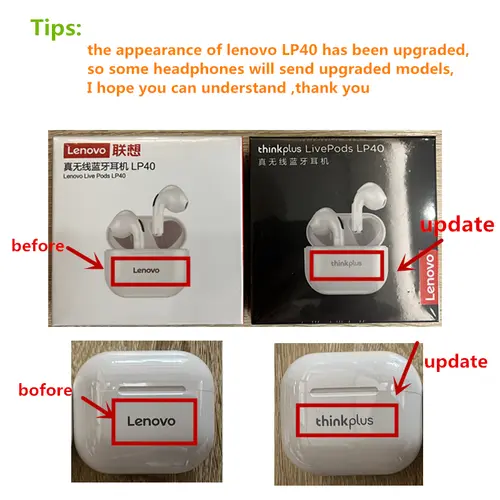 Original Lenovo LP40 wireless headphones TWS Bluetooth Earphones Touch Control Sport Headset Stereo Earbuds For Phone Android - Image 6