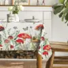 Spring Summer Mushroom Wild Flower Waterproof Tablecloth Party Decor Washable Rectangle Dining Tablecloth Wedding Decorations 4