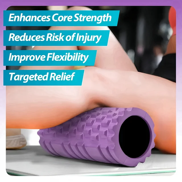 1 Foam Roller Yoga Column Fitness Yoga EVA Foam Roller Yoga Stick Deep Tissue Massage Roller, Suitable for Back and Leg Muscle 5