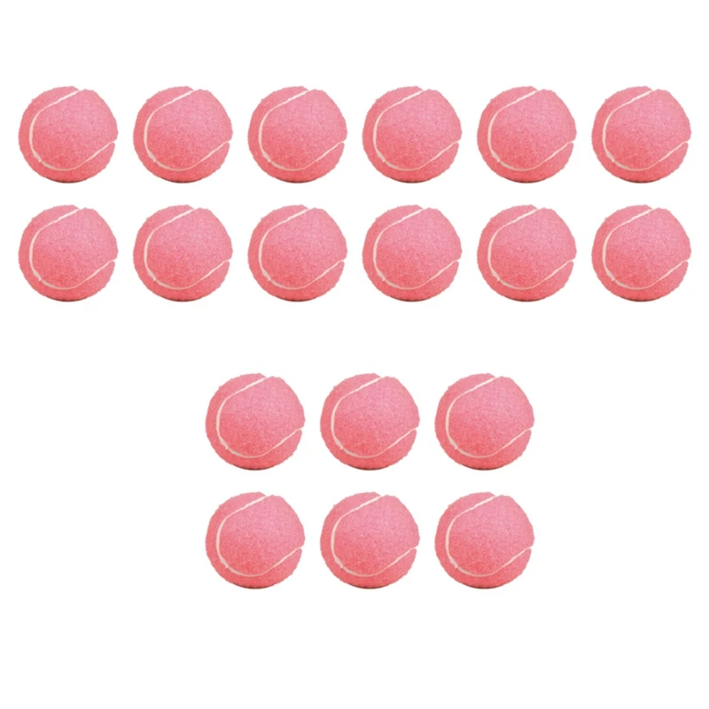 

18Pcs Pack Pink Tennis Balls Wear-Resistant Elastic Training Balls 66Mm Ladies Beginners Practice Tennis Ball For Club