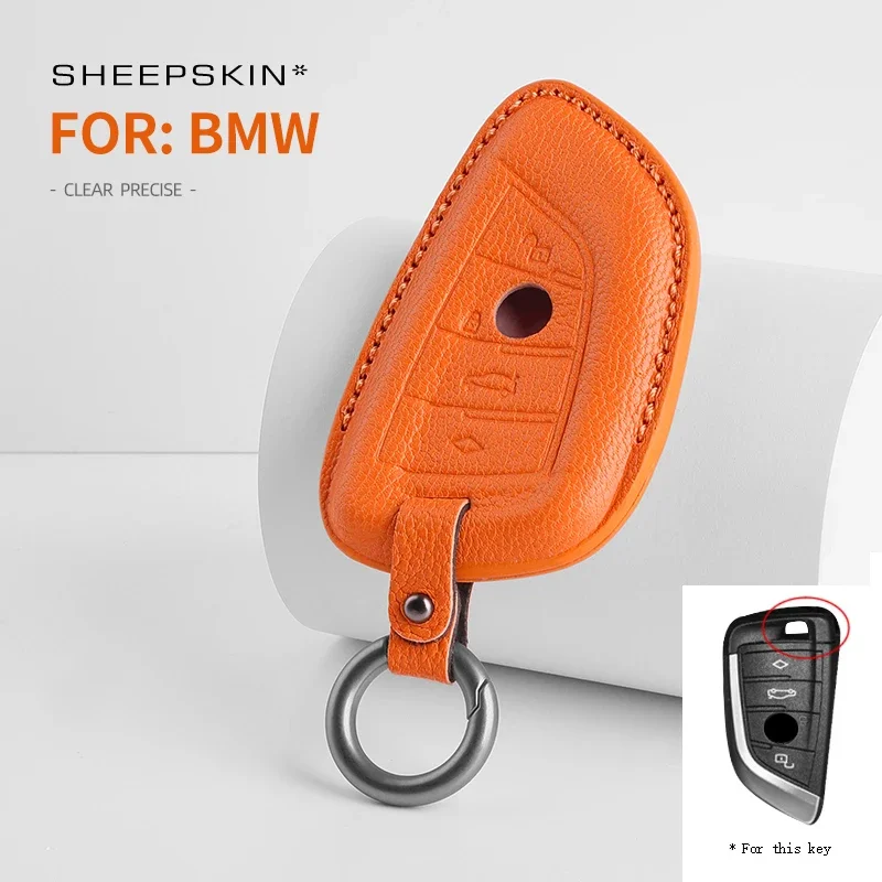

Sheepskin Car Key Case Bag Accessorie For BMW G20 G30 G11 F15 F16 G01 G02 F48 X1 X4 X5 X6 X7 1 5 6 7 Series Keychain Accessories