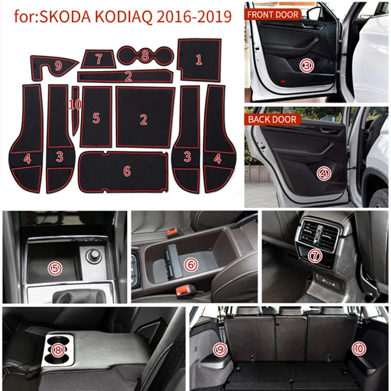 

Нескользящий коврик для Skoda Kodiaq 2016-2019, подушка для чашки