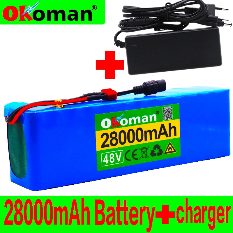 48v Battery 28ah 13s3p High Power 18650 Electric Motorcycle DIY BMS Protection Bateria + Charger |