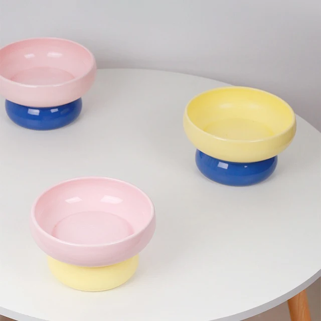 Cat Raised Ceramic Bowl Small Dogs Elevated Food Water Feeders Pet Drinking Eating Basin Bowl Cat Raised Ceramic Bowl Small Dogs Elevated Food Water Feeders Pet Drinking Eating Basin Bowl