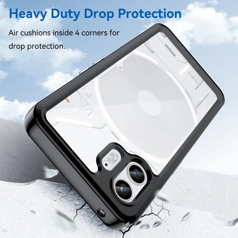 Foluu Custodia trasparente per Nothing Phone (3a) Pro, retro rigido
