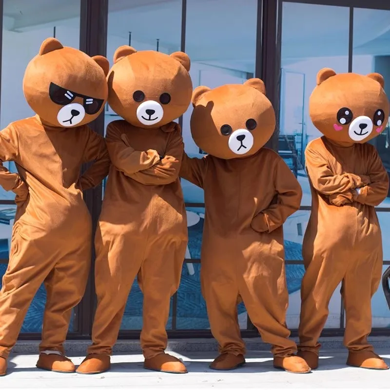 Dark Brown Bear Mascot Costume Anime Teddy Bear Cosplay Cartoon Doll Adults Walking Clothes Carnivals Celebration Party Props pe