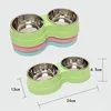 Double Pet Bowls Dog Food Water Feeder Stainless Steel Pet Drinking Dish Feeder Cat Puppy Feeding Supplies Small Dog Accessories 5