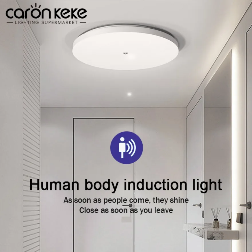 Motion Sensor LED Ceiling Light Minimalist Human Body Infrared Sensing Light Corridor Staircase Garage Warehouse Home