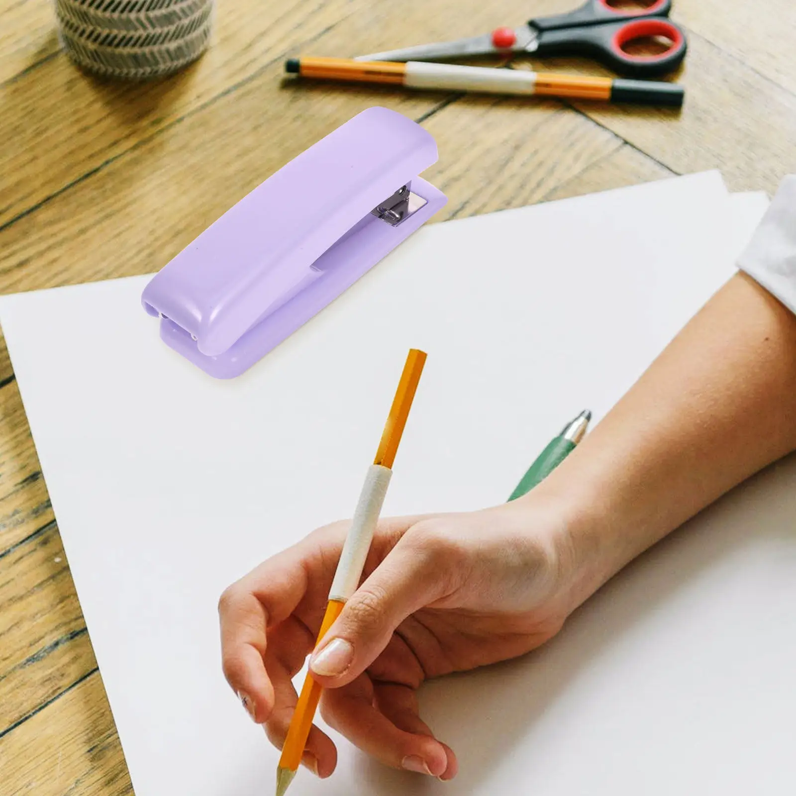 다기능 학생용 스테이플러 플라스틱 데스크탑 사무용 스테이플러 종이 제본용 가정 학교 책상 액세서리 녹색