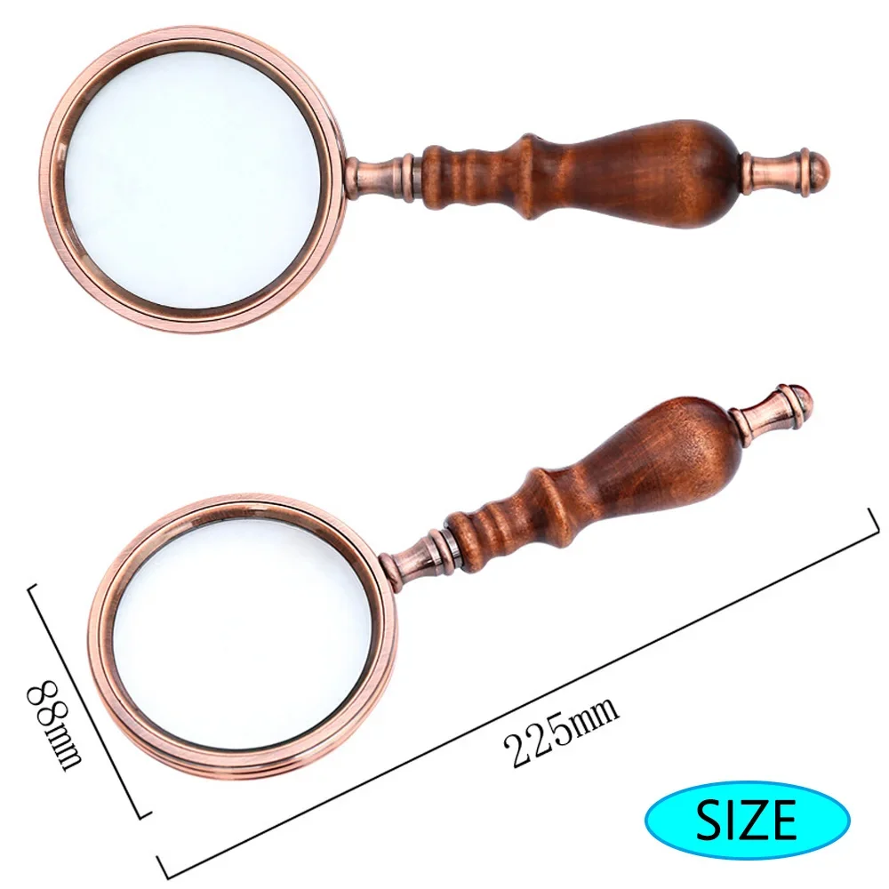 Handheld Magnifying Glass With Handle - Antique Copper Magnifier, 10x  Magnification