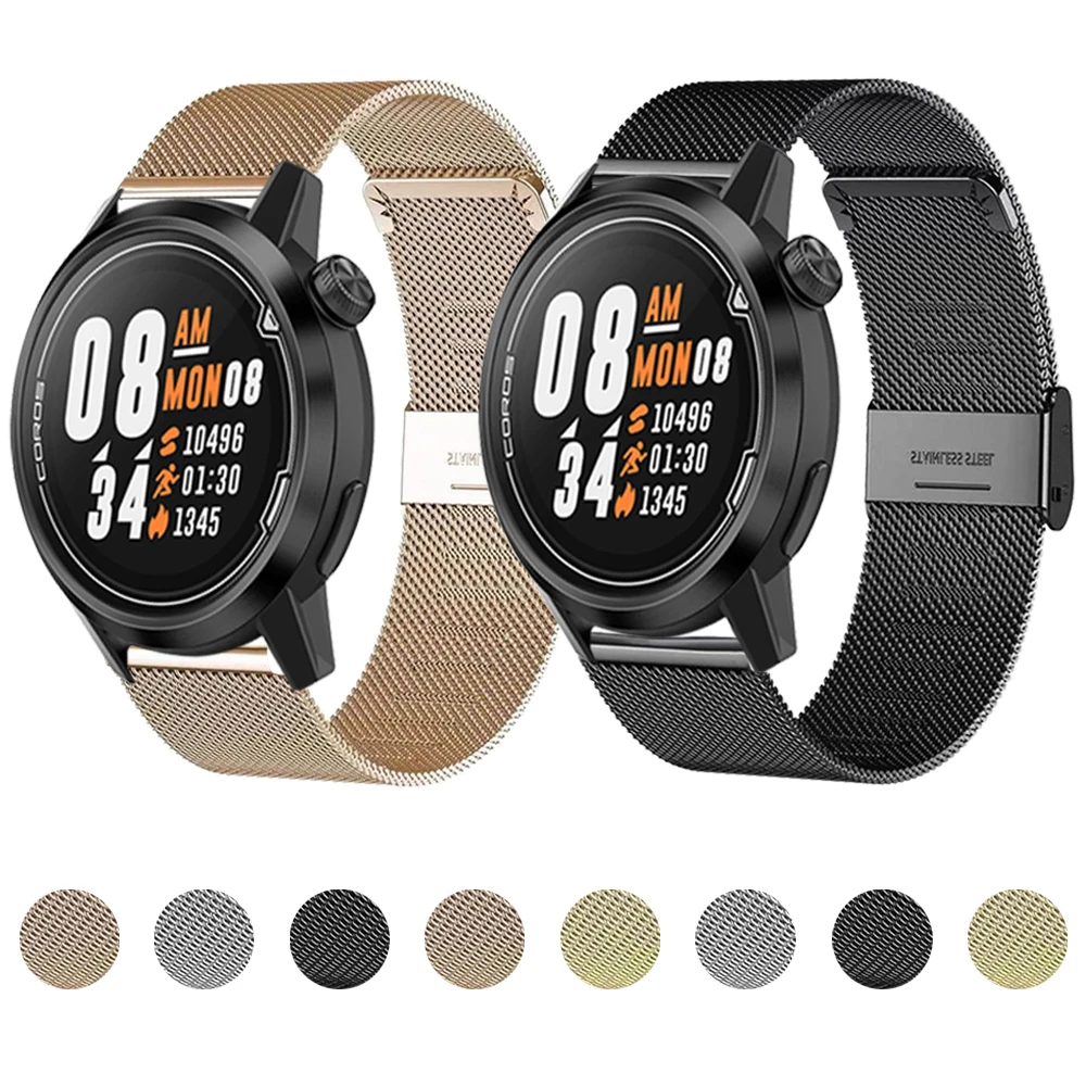 Cinturino In Acciaio Inossidabile 20/22Mm Per Cinturini In Metallo Coros Pace 2 Per Accessori Per Braccialetti Coros Apex Pro Apex 46Mm 42Mm