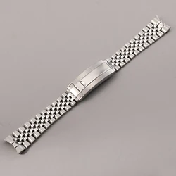 Premium 20MM Jubilee Bracelet - 904L Stainless Steel, Curved End, Solid Five - Bead Design with Glide Lock Clasp - 20mm (Silver)