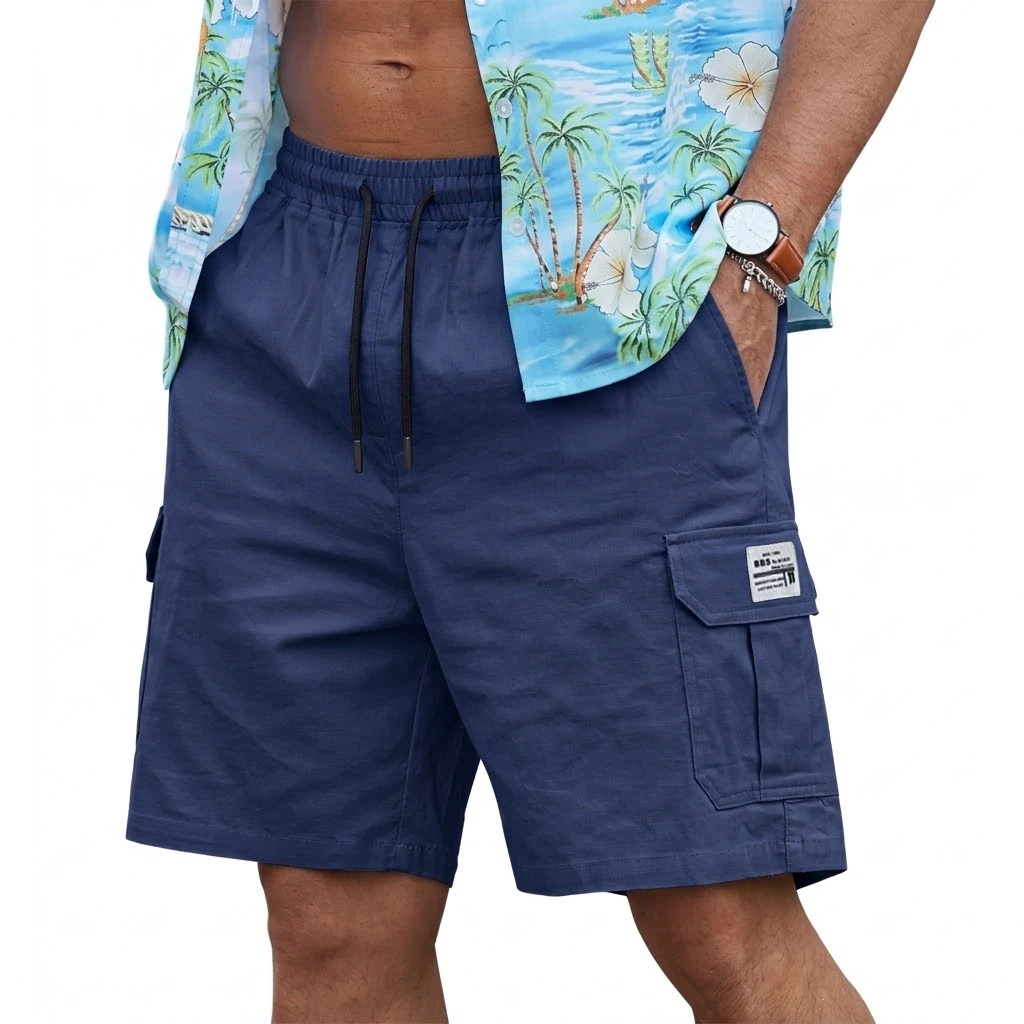 Mens Summer Casual Cargo Shorts Plus Size Knee Length Bottoms Multi Pocket Tactical Shorts for Running Gym and Daily Jogging, view 4