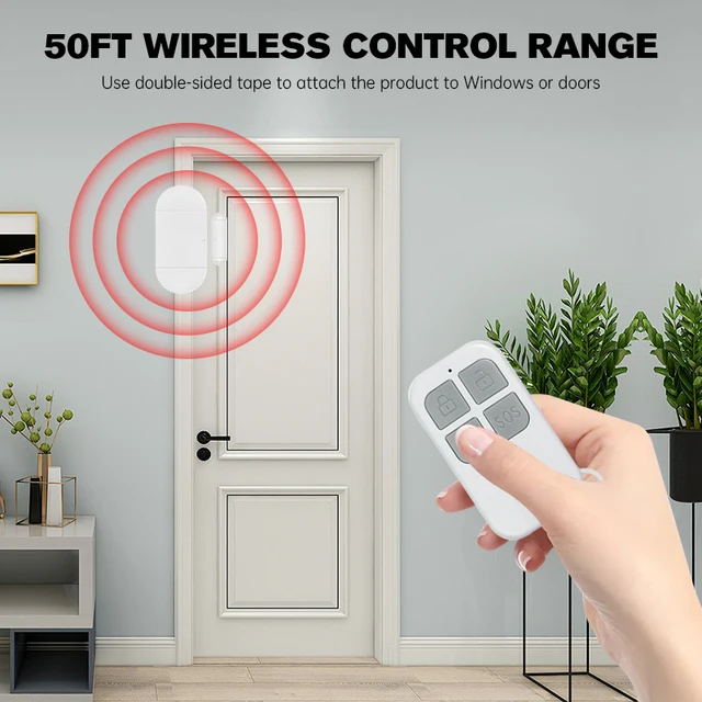 Door Window Sensor Alarm 130dB Large Volume Wireless Remote Control PIR Alert Magnetic Induction Detector Security Burglar Siren 4